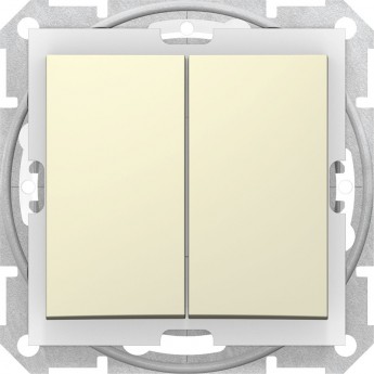 2-клавишный выключатель SCHNEIDER ELECTRIC SEDNA, сх.5а, 10А, 250В, IP44, БЕЖЕВЫЙ