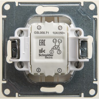 Переключатель 1-клавишный SCHNEIDER ELECTRIC Glossa перекрестный, сх.7, 10АХ, механизм, перламутр
