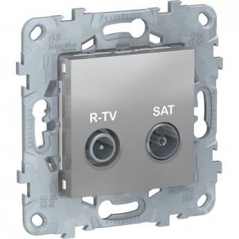 Розетка R-TV/SAT SCHNEIDER ELECTRIC UNICA NEW, проходная, алюминий