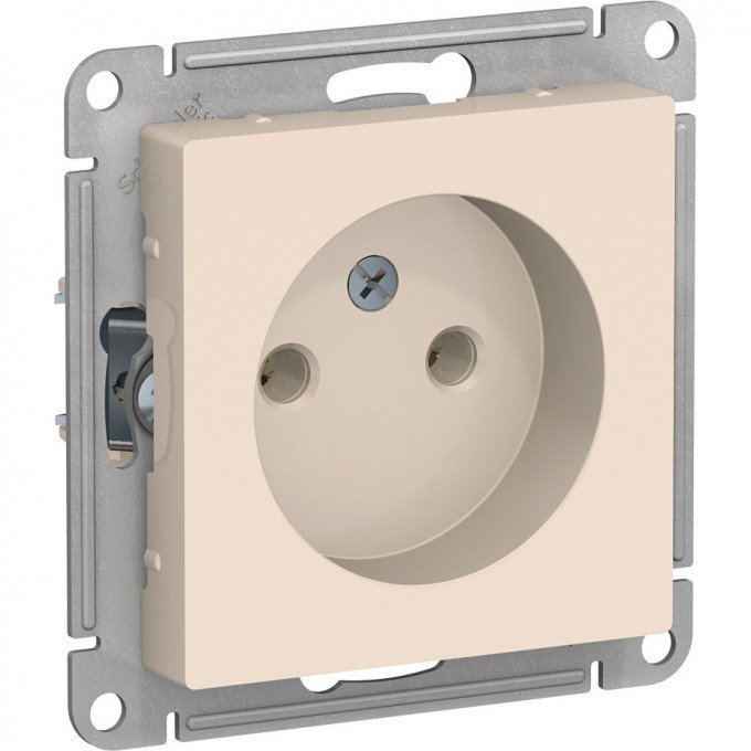 Розетка SCHNEIDER ELECTRIC ATLASDESIGN без заземления, без шторок, механизм, бежевый ATN000241