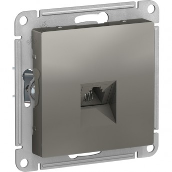 Розетка телефонная SCHNEIDER ELECTRIC ATLASDESIGN RJ11, механизм, СТАЛЬ