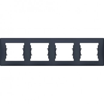 4-постовая рамка SCHNEIDER ELECTRIC SEDNA, горизонтальная, ГРАФИТ