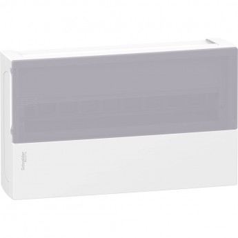 Щит навесной SCHNEIDER ELECTRIC MINI PRAGMA с дымчатой дверцей 1РЯД/18МОД,IP40,IK07,63А,2 клеммы,Италия