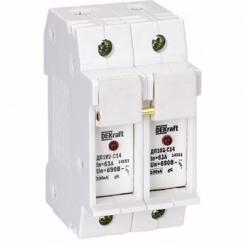 Держатель предохранителей SCHNEIDER ELECTRIC DEKRAFT типа C14 со светодиодной индикацией 2P Держатель предохранителей SCHNEIDER ELECTRIC DEKRAFT типа C14 со светодиодной индикацией 2P